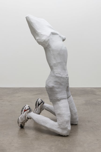 Andy Fitz
HERO, 2019
steel, card, plaster, fibreglass, resin, paint, pleather, sneakers
136 x 78 x 65 cm / 53.5 x 30.7 x 25.6 in