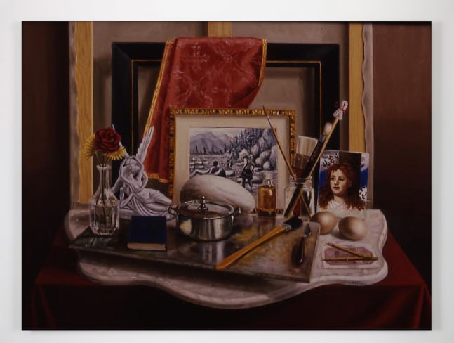 Stephen McKenna&amp;nbsp;
The Attributes of Painting,&amp;nbsp;1979
oil on canvas
60 x 80 cm / 23.6 x 31.5 in&amp;nbsp; &amp;nbsp;
