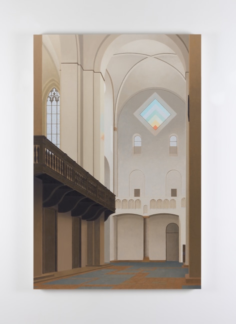 Paul Winstanley&amp;nbsp;
New Age 2 (After Saenredam), 2018
oil on gesso on panel
114 x 76 cm / 44.9 x 29.9 in&amp;nbsp; &amp;nbsp;