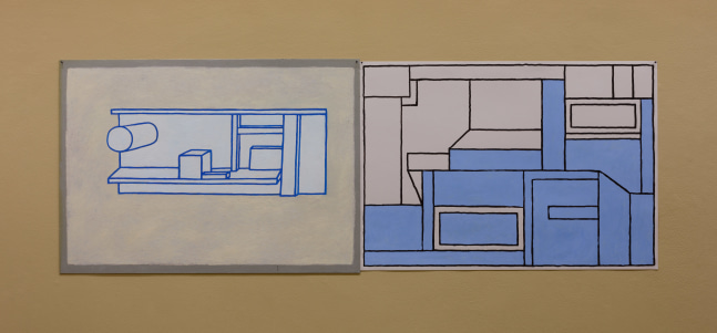 Nathalie du Pasquier
Floating 2022
2 elements, oil on paper
70 x 200 cm / 27.6 x 78.7 in total &amp;nbsp;