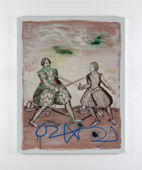 Untitled (Duelists with green clouds)  2015