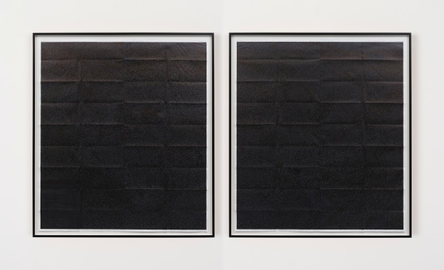 Kathy Prendergast&amp;nbsp;
Black Map &amp;ndash; Czech Republic, 2016
ink on printed paper, diptych
119.8 x 106.3 cm / 47.2 x 41.9 in framed each&amp;nbsp;
