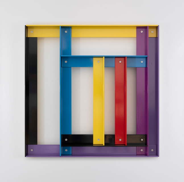 Liam Gillick Relay Complex, 2023 powder-coated aluminium 60 x 60 x 10 cm / 23.6 x 23.6 x 3.9 in