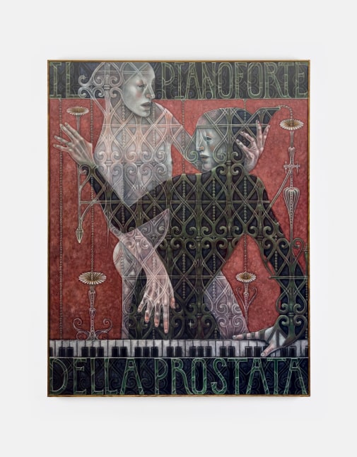 Justin Fitzpatrick&amp;nbsp;

Poster for a musical (Il Pianoforte della Prostata),&amp;nbsp;2025

oil on linen, oak frame

183 x 143 x 3 cm / 72 x 56.3 x 1.2 in framed

&amp;nbsp;
