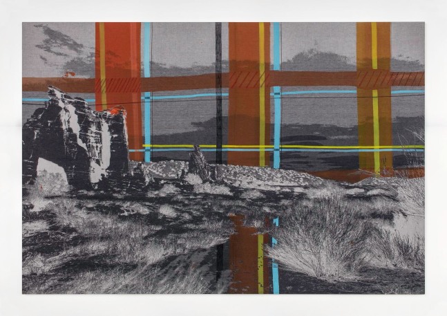 Caragh Thuring
Desire Lines, 2019
acrylic, gouache, oil stick, charcoal on woven linen and cotton&amp;nbsp;
147.5 x 218.5 cm / 58.1 x 86 in&amp;nbsp; &amp;nbsp;