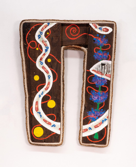 Pa Pa Pa,&amp;nbsp;2020
oil, rope, copper, nails on wood
50.9 x 39.4 cm / 20 x 15.5 in&amp;nbsp;&amp;nbsp;