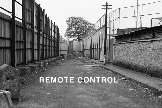 Willie Doherty&amp;nbsp;
Remote Control, 1992
black and white photograph with text mounted on aluminium, edition of 3
121.9 x 182.9 cm / 48 x 72 in&amp;nbsp;&amp;nbsp;
Collection of TATE, London

&amp;nbsp;
