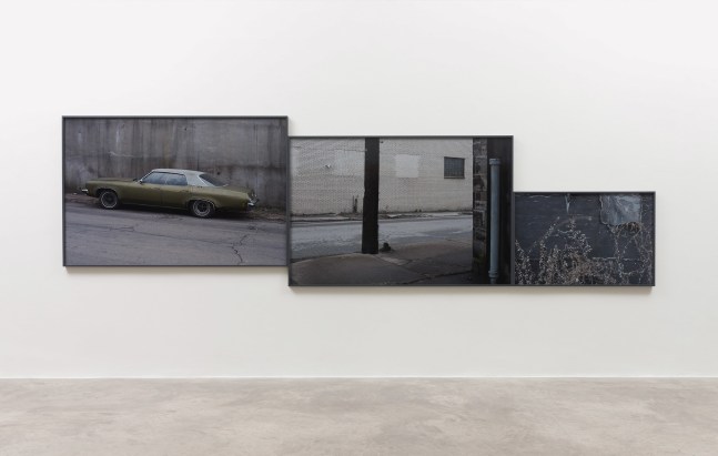 Willie Doherty&amp;nbsp;
Dreams of Renewal, Dreams of Annihilation, 2017
triptych, framed pigment prints mounted on Dibond, edition of 3
2 prints each: 108.6 x 162 cm / 42.7 x 63.7 in each
1 print: 68.6 x 102.2 cm / 27 x 40.2 in&amp;nbsp;