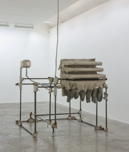 Siobh&amp;aacute;n Hapaska&amp;nbsp;
Tick, 2009
steel gas pipe, fibreglass deerskin, LED components, slate powder in resin
196 x 214 x 229 cm / 77.2 x 84.3 x 90.2 in&amp;nbsp;