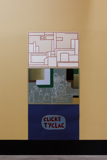 Nathalie du Pasquier
Clicke tyclac 2022
2 elements and 1 cut out, oil on paper
210 x 100 cm / 82.7 x 39.4 in total &amp;nbsp;