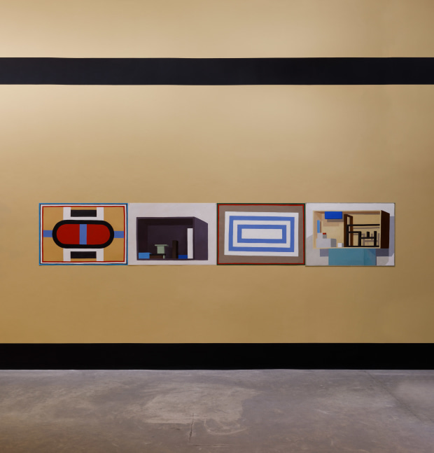 Nathalie du Pasquier
A long line 2022
4 elements, oil on paper
70 x 400 cm / 27.6 x 157.5 in total &amp;nbsp;