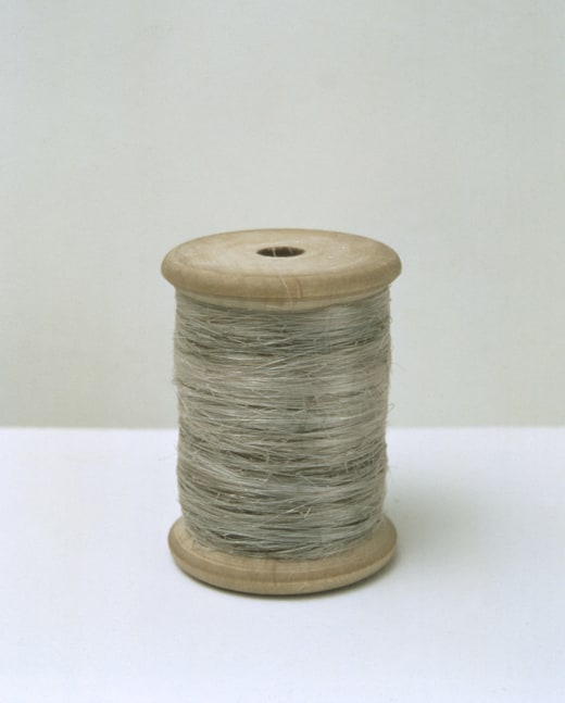 Kathy Prendergast&amp;nbsp;
The End and the Beginning II, 1996
three generations of human hair and wooden spool
5.5 x 4 cm / 2.17 x 1.57 in