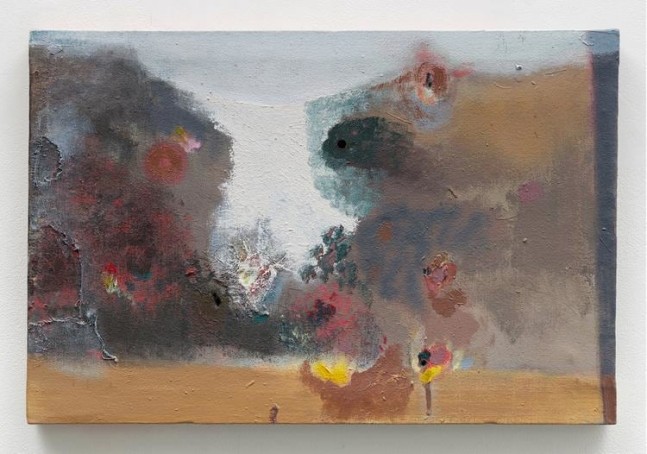 Merlin James
Fires, 1999&amp;ndash;2000
acrylic and mixed media on canvas
39.5 x 59 cm / 15.6 x 23.2 in