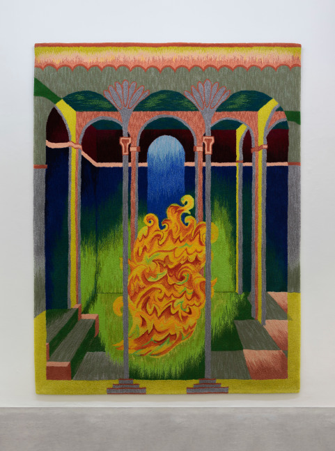 Miracle of Fire, 2021
hand-tufted 100% New Zealand Wool, 12 mm pile
300 x 224 cm / 118.1 x 88.2 in