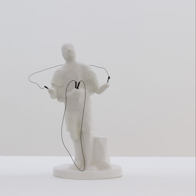 Hannah Fitz

Us (little events occurring in time, repeating ourselves to each other and to the world)
2022

plaster, paper mache clay, wire, string

32 x 24 x 20.5 cm / 12.6 x 9.4 x 8.1 in