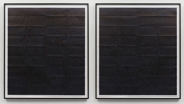 Kathy Prendergast&amp;nbsp;
Black Map &amp;ndash; Czech Republic, 2016
ink on printed paper, diptych
119.8 x 106.3 cm / 47.2 x 41.9 in framed each&amp;nbsp;