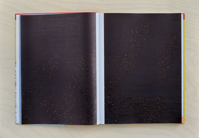 Kathy Prendergast&amp;nbsp;
Atlas 2
INVERNESS-LERWICK, 2017
AA Road Atlas of Europe, ink&amp;nbsp;
30.5 x 43.5 x 1 cm / 12 x 17.1 x .4 in&amp;nbsp;
Collection of Dublin City Gallery The Hugh Lane