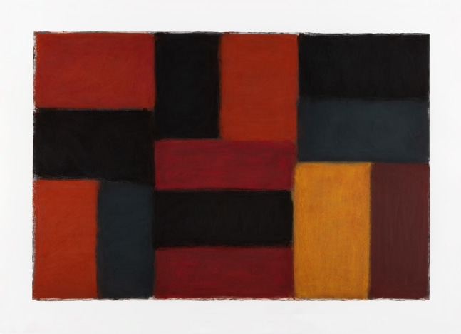 Sean Scully&amp;nbsp;
Red Doric 7.15.19, 2019
pastel on paper
102.6 x 152.4 cm / 40.4 x 60 in paper size
119.2 x 168.2 x 7 cm /46.9 x 66.2 x 2.8 in framed