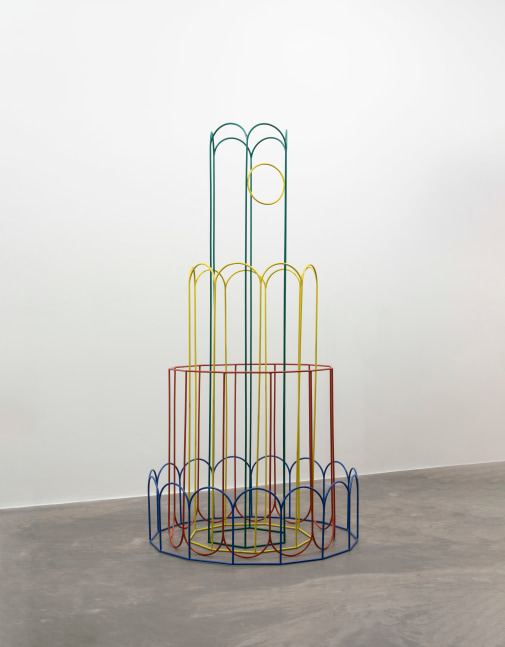 Isabel Nolan Splendid and Pointless, 2025 10mm solid round steel, paint, 4 elements