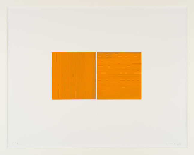 Callum Innes&amp;nbsp;
Untitled, 2018
corrugated board, Gouache on Arches 600gsm HP&amp;nbsp;
57 x 76 cm / 22.4 x 29.9 in&amp;nbsp; &amp;nbsp;
71.5 x 86 x 3.2 cm / 28.1 x 33.9 x 1.3 in framed

&amp;nbsp;