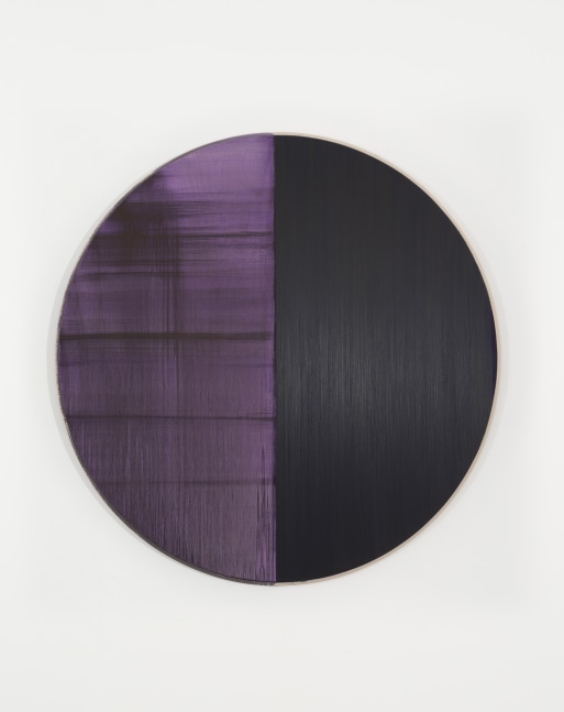 Callum Innes, Untitled Lamp Black / Deep Violet, 2023, oil on Birch Ply, 110 x 108 cm / 43.3 x 42.5 in