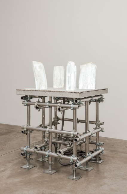 Siobh&amp;aacute;n Hapaska&amp;nbsp;
four angels, 2012
selenite, aluminium, forged aluminium fittings, concrete cloth, LEDs and electrical components
150 x 100 x 100 cm / 59.1 x 39.4 x 39.4 in&amp;nbsp;