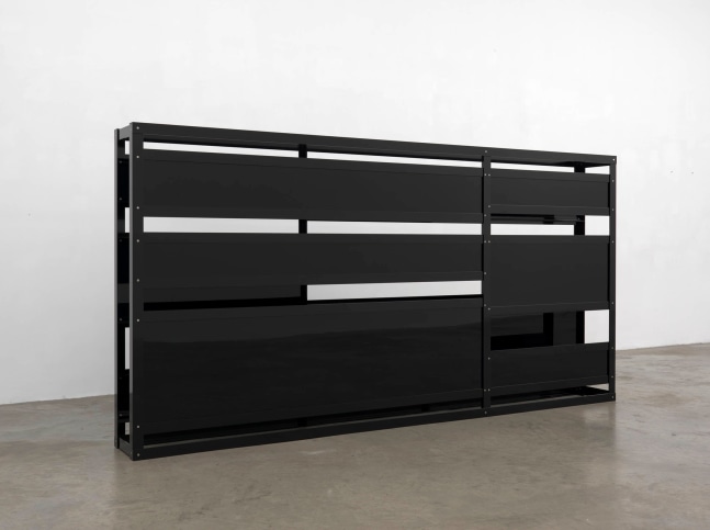 Liam Gillick&amp;nbsp;
GROUPED DECIDED, 2008
painted aluminium, opaque Plexiglas
150 x 300 x 30 cm / 59.1 x 118.1 x 11.8 in