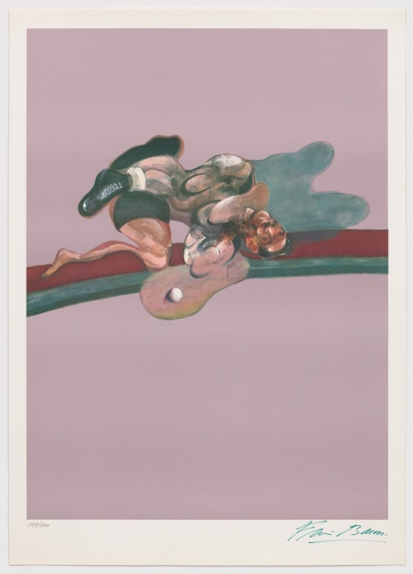 Francis Bacon

Triptych 1971 (left panel), 1975

offset lithograph on Wove paper, edition of 200

image:&amp;nbsp;29 3/4 x 21 7/8 in.&amp;nbsp;/&amp;nbsp;75.5 x 55.5 cm

paper:&amp;nbsp;33 5/8 x 24 in.&amp;nbsp;/&amp;nbsp;85.5 x 61 cm
