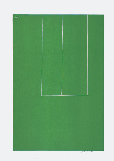 London Series I: Untitled (Green), 1971

screenprint on J.B. Green mould-made Double Elephant paper, edition of 150

41 x 28 1/4 in. / 104.1 x 71.8 cm