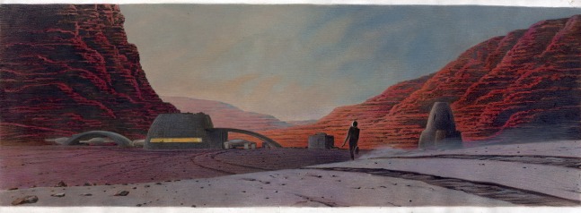Fran&amp;ccedil;ois Schuiten

Day 2, 2021

Acrylic and crayon on Arches Aquarelle paper

Framed: 14 3/8 x 34 inches (36.51 x 86.36 cm)

$16,000
