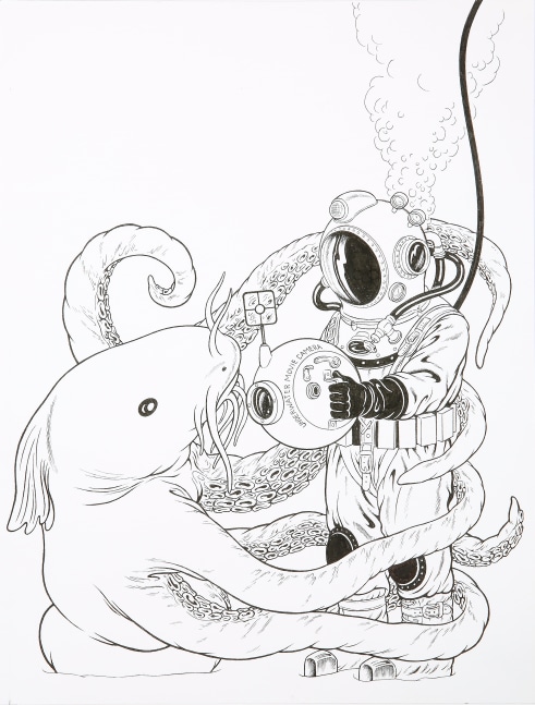 Underwater,&amp;nbsp;n.d.
Pen and ink on paper
Paper Size: 12 x 9 inches