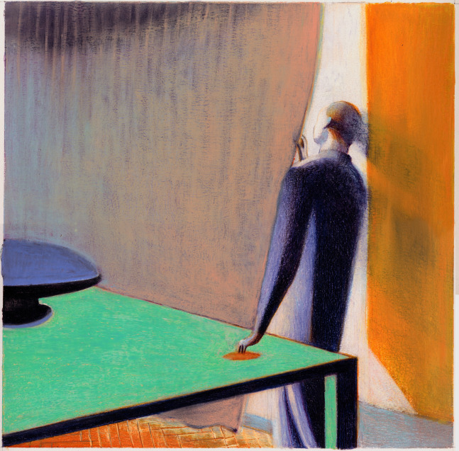 Lorenzo Mattotti

Rooms - Dietro la Tenda, 2015

(Cover for Dessins &amp;amp; Peintures / Ed. Michel E. Leclerc, 2016)

Crayon and pastel on paper

18 x 18 inches
