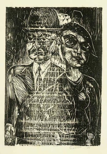 Inv# RBWWdC 2107-25-21 Untitled, c.1925
Oil Based Printer&amp;#39;s Ink / Woodcut
on Handmade Japanese Laid Tissue Paper
13 11/16 x 9 inches&amp;nbsp;&amp;nbsp;
34.77 x 22.86 cm