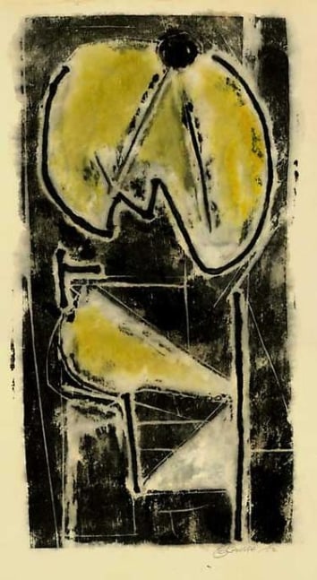 Inv# AWdC-CM 1802-3 Untitled, c.1950-1960s
Water Soluble Printer&amp;#39;s Ink
on Handmade Japanese Paper
17 3/16 x 11 1/4 inches&amp;nbsp;&amp;nbsp;
43.66 x 28.58 cm

Private Collection