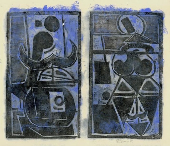 Untitled, AWdC-CM 1111,&amp;nbsp;c.1940-50s
Water Soluble Printer&amp;#39;s Ink
on Handmade Japanese Paper
H: 10 1/2 x W: 11 11/16 inches