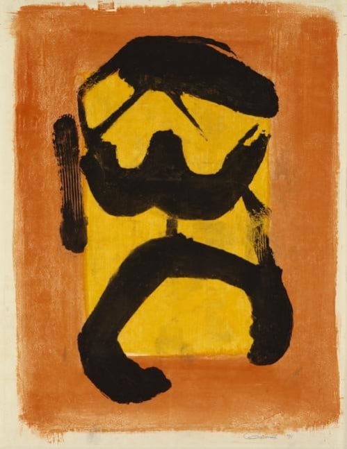 Untitled,&amp;nbsp;PP 1009,&amp;nbsp;1971
Water Soluble Printer&amp;rsquo;s Ink and&amp;nbsp;Casein
on Handmade Japanese Paper
​H:&amp;nbsp;27 7/8 x W: 21 inches