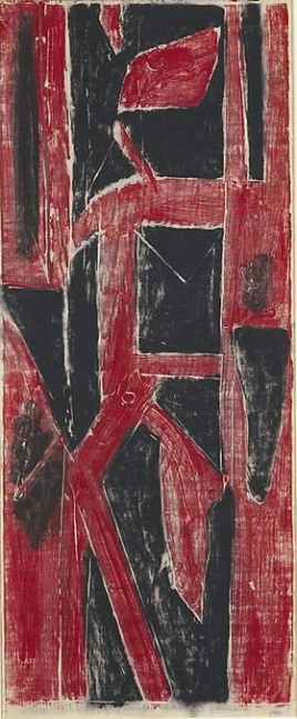 AWdC-M 2503 Untitled, c. 1950s-60s
30 3/4 x 12 1/4 inches
78.11 x 31.12 cm
Water Soluble Printer&amp;#39;s Ink&amp;nbsp;
on Handmade Japanese Paper