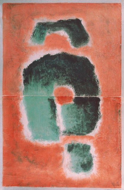 Untitled, PP 2038, 1972
Water Soluble Printer&amp;rsquo;s Ink and Casein
​​​​​​​on Handmade Japanese Paper
H:&amp;nbsp;40 x W: 25 7/16 inches