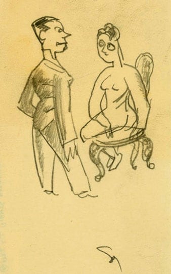 Inv# GDrI 012 Untitled, c. 1930s-1940s
Pencil on Commercial Drawing Paper
5 1/4 x 2 9/16 inches
13.34 x 6.5 cm