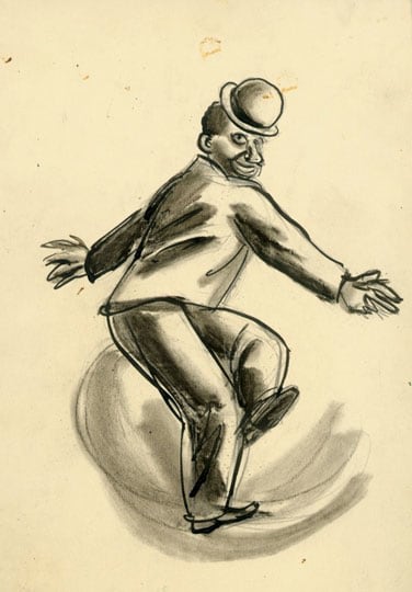 Inv# PII 032 Untitled, c. 1920s-1930s
Ink and charcoal over pencil sketch on Commercial Drawing Paper
7 1/4 x 5 1/16 inches
18.41 x 12.85 cm