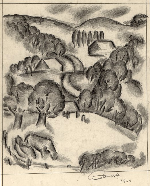 Untitled, GDrL 010, c1924
Graphite on Japanese Paper
H:&amp;nbsp;10 1/2 x W: 7 7/8 inches