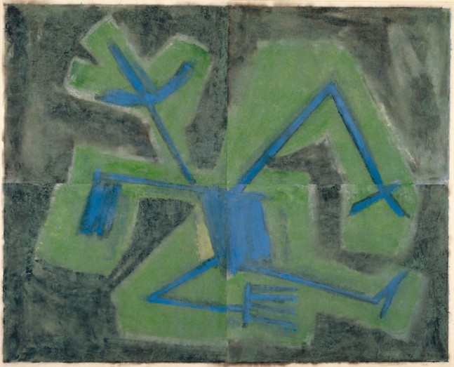 Untitled, PP 4195, 1980
Water Soluble Printer&amp;rsquo;s Ink and Casein
​​​​​​​on Handmade Japanese Paper
H:&amp;nbsp;38 3/4 x W: 48 5/8 inches