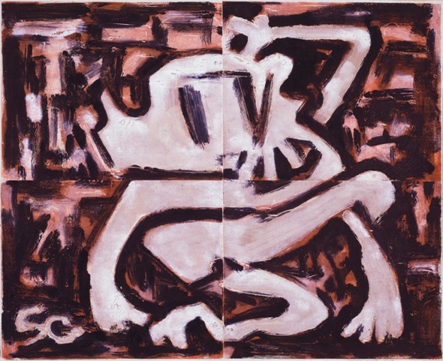 Untitled, PP 4030, 1972
Water Soluble Printer&amp;#39;s Ink and Casein
on Handmade Japanese Paper
H: 38 1/4 x W: 48 1/8 inches