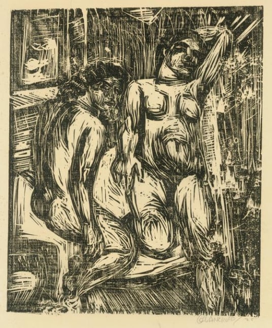 Two Nudes in a Studio
RBWWdC 1711
Hand Printed Woodcut&amp;nbsp;
Oil Based Printer&amp;#39;s Ink
on Handmade Japanese Paper
One of Thirteen Extant Impressions
H: 10 5/8&amp;nbsp; x W: 8 7/8 inches