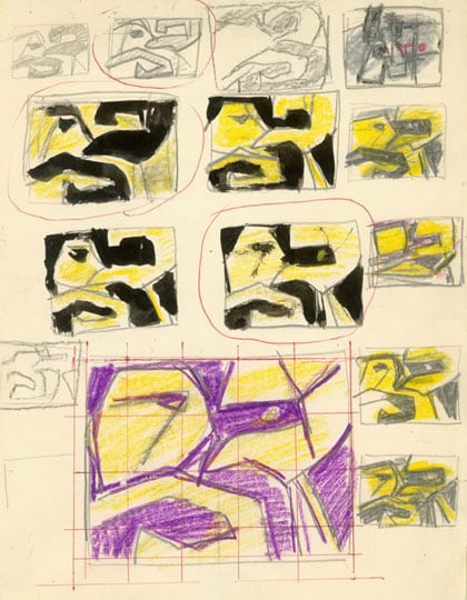 Inv# FI 2 Untitled, c. 1970s
Ball Point Ink, Graphite, India Ink and Crayon
on Wove Paper
11 x 8.5 inches&amp;nbsp;&amp;nbsp;
27.9 x 21.6 cm
