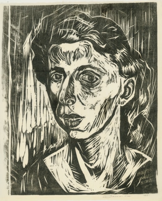 Untitled, RBWWdC 4109, c. 1931, "Frances Kornblum"
Oil Based Printers Ink/ Woodcut on Japanese Paper
H: 13 1/2 x W: 11 5/8 inches
