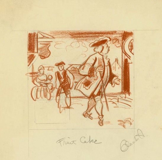 Inv# GDrI 001 Untitled, c. 1920s-1940s
Conte over Pencil on Commercial Paper
7 5/16 x 7 5/16 inches
18.57 x 18.57 cm