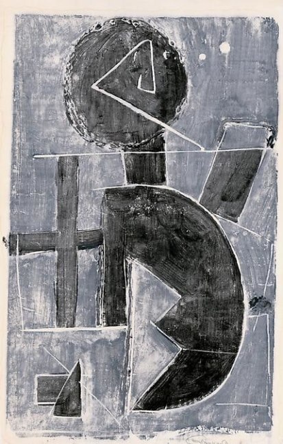 Untitled,&amp;nbsp;AWdC-CM 2206,&amp;nbsp;c.1950-60s
Water Soluble Printer&amp;#39;s Ink
on Handmade Japanese Paper
H:&amp;nbsp;19 x W: 12 3/16 inches