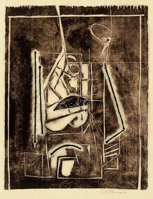 Inv# AWdC-CM 1405-10 Untitled, c.1950s
Water Soluble Printer&amp;#39;s Ink
on Handmade Japanese Laid Paper
16 5/8 x 12 3/8 inches&amp;nbsp;
42.23 x 31.43 cm