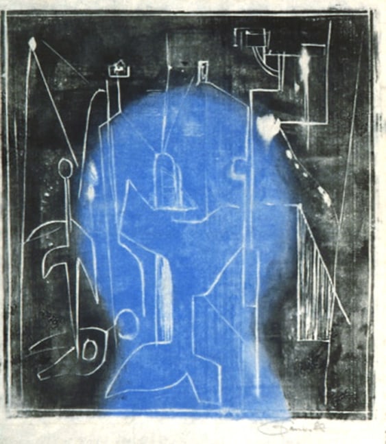 Untitled,&amp;nbsp;AWdC 0203,&amp;nbsp;c.1940-60s
Water Soluble Printer&amp;rsquo;s Ink
​Approx H:&amp;nbsp;10 1/2 x W: 9 3/4 inches